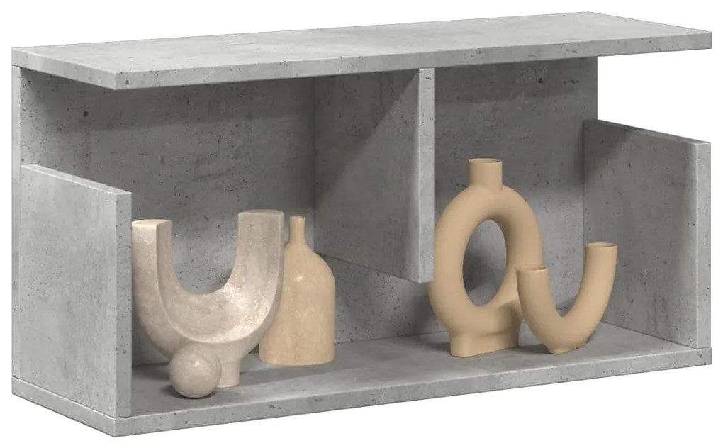 betonszürke szerelt fa faliszekrény 60 x 20 x 30 cm
