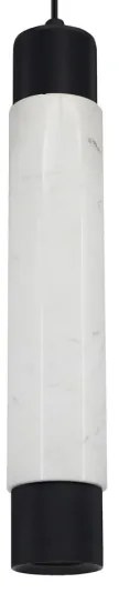 Csillár zsinóron MARBLE WHITE/BLACK 1xGU10/8W/230V