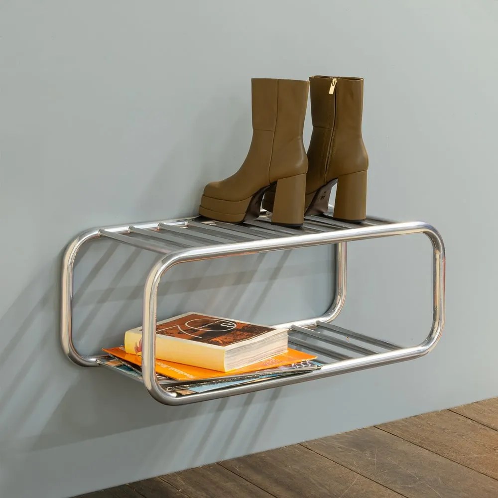 Ezüstszínű fém függő cipőtartó 72x28x35 cm Retro – Spinder Design