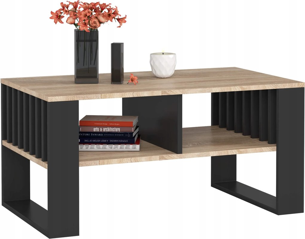 Rockford dohányzóasztal, sonoma tölgy/fekete