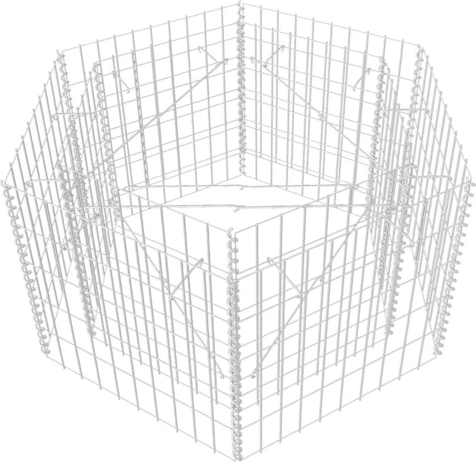 vidaXL hatszögletű gabion magaságyás 100 x 90 x 50 cm