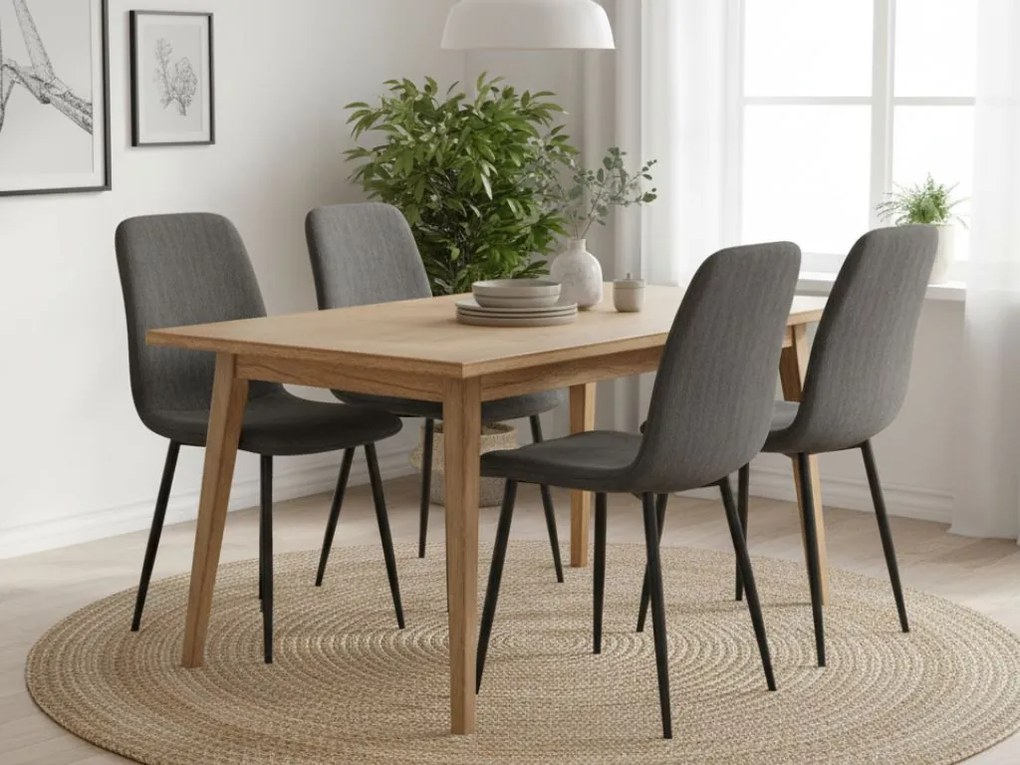 Szürke étkezőszék RIFT fekete lábakkal