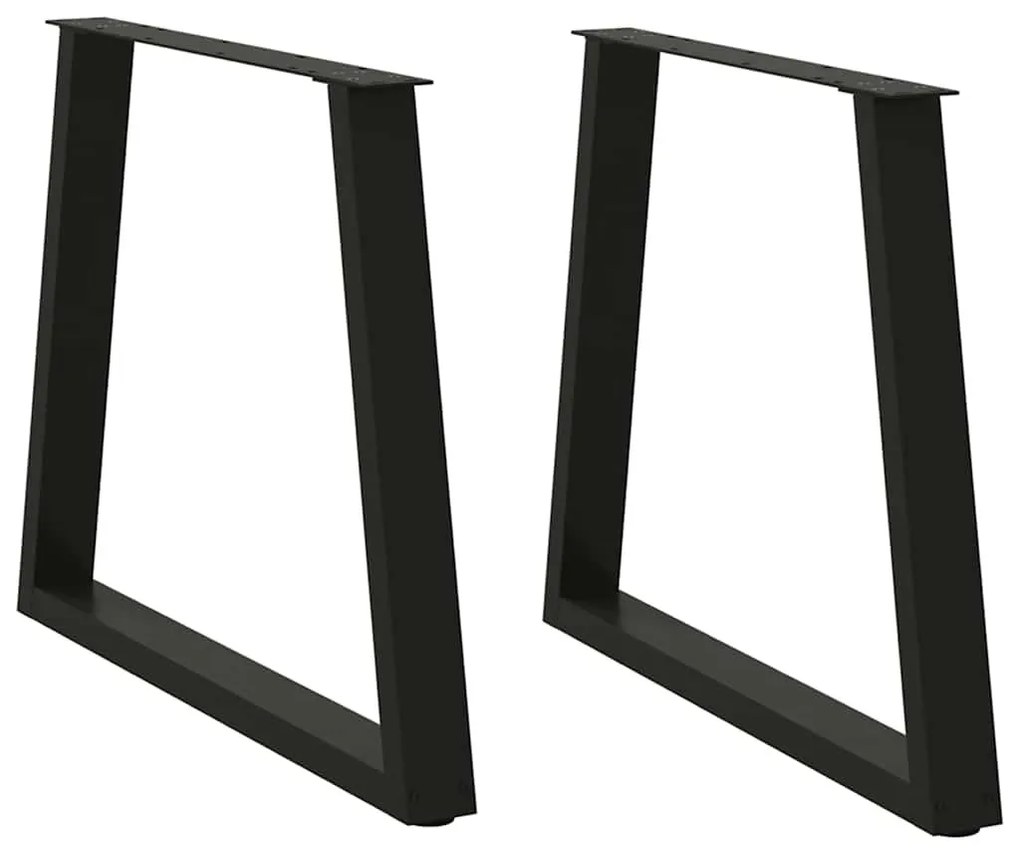 2 db fekete, V-alakú acél étkezőasztal láb 70 x (72-73,3) cm