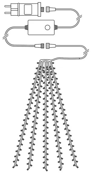 Nedis WIFILXT11W200 - LED Karácsonyi függöny 200xLED/8 funkció 5x7m IP65 Wi-Fi Tuya