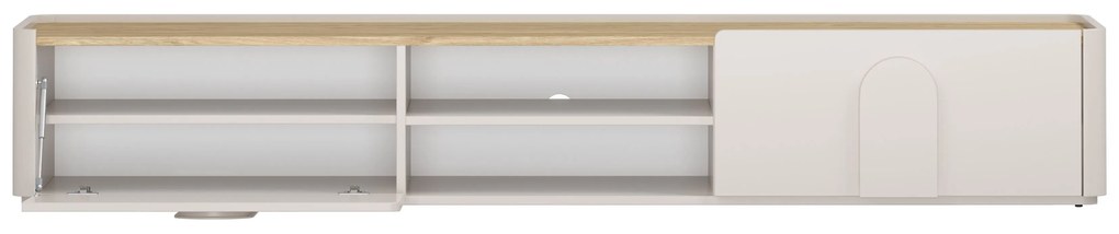 Amilio RTV szekrény 220 cm - kasmír / olajozott tölgy / kasmír fogantyú