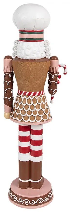 Karácsonyi diótörő figura mézeskalács ruhában cukorkával 46 cm
