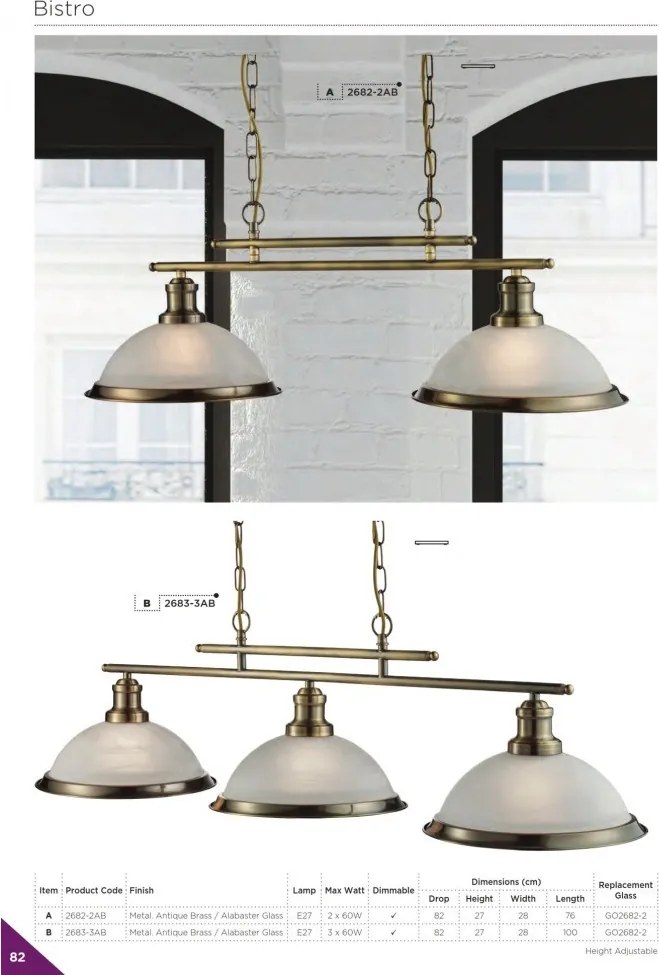 Függeszték Bronz BISTRO SEARCHLIGHT 2683-3AB