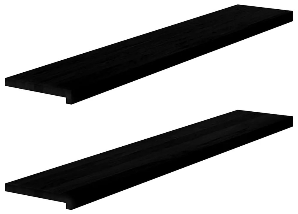 ablakpárkányok 2 db sötétbarna 140x25x2 cm tömör fa tölgyfa