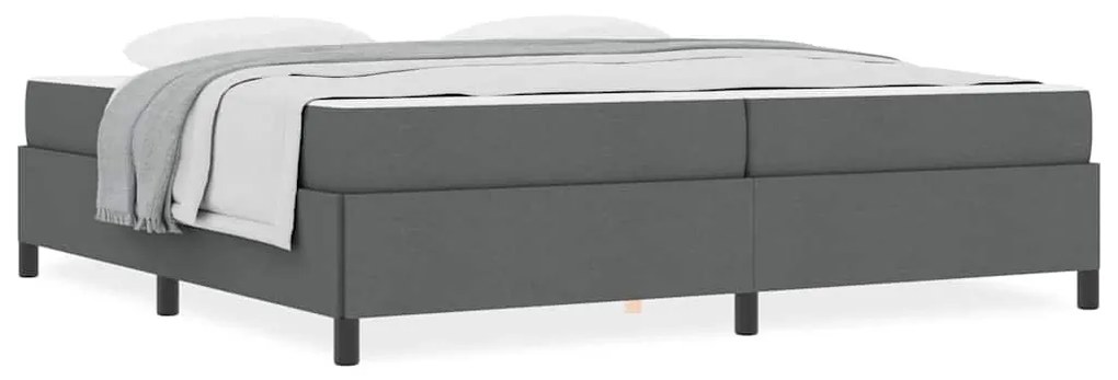 Boxrugós ágy Sötétszürke és Fekete 200 x 200 cm