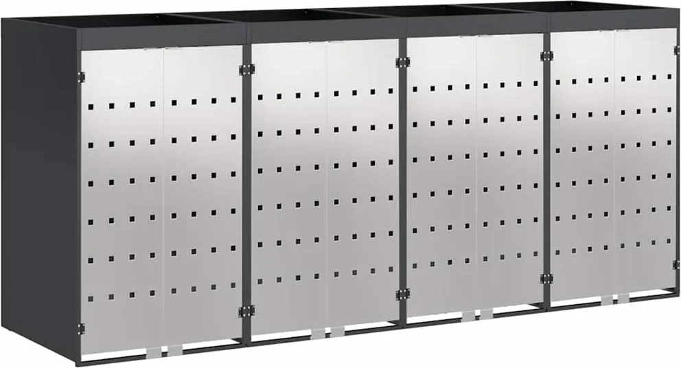 vidaXL Gurulós kuka tároló 3 kukához Antracit 340 x 77.5 x 115.5 cm