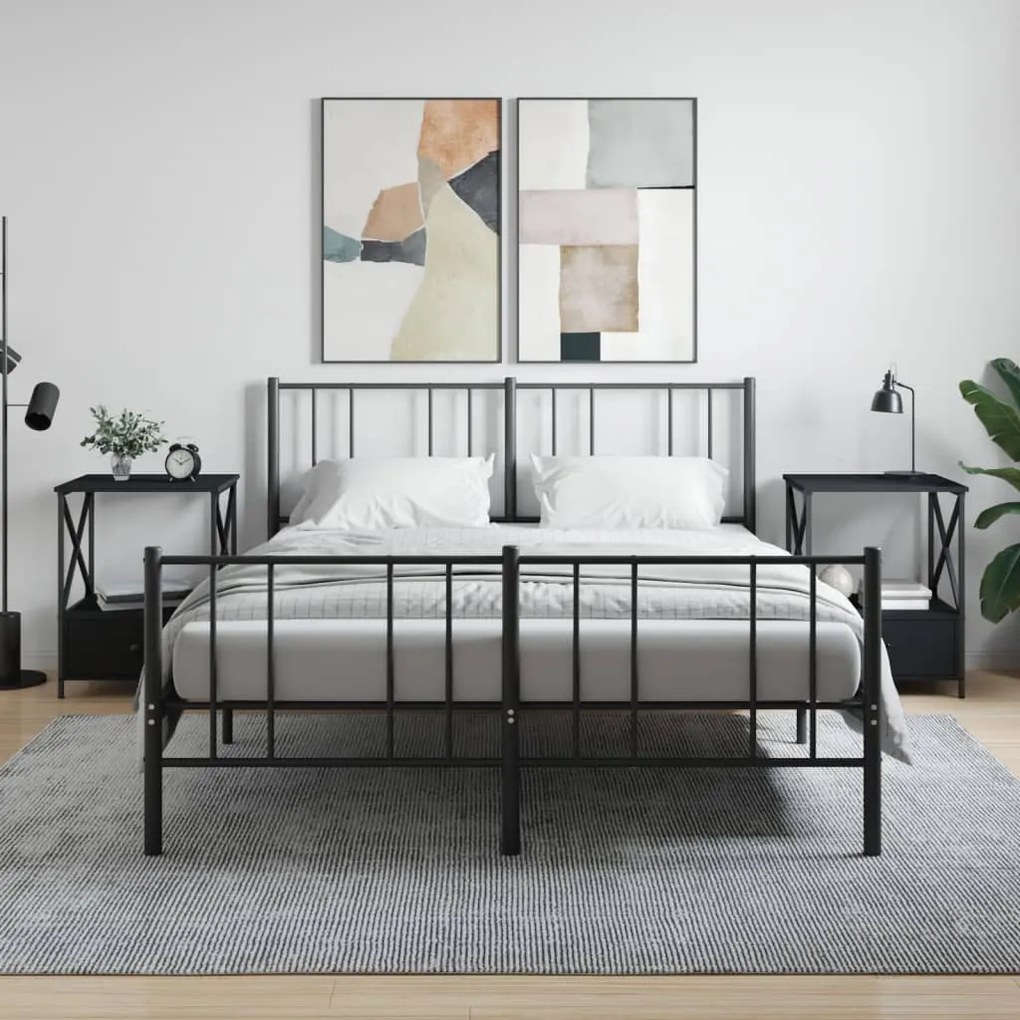 2 db fekete szerelt fa éjjeliszekrény 50x41x65 cm