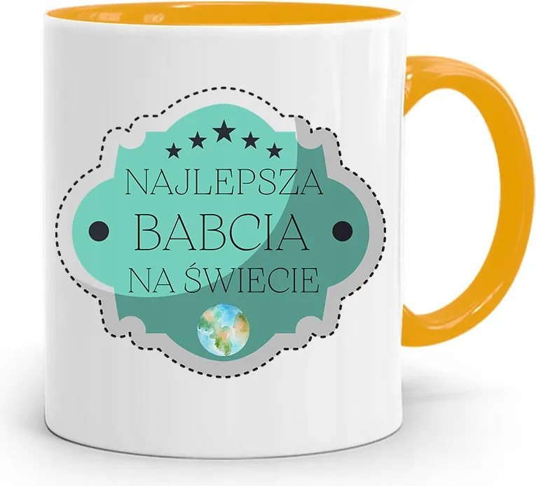 Sárga Bögre Nagymama Napja A Világ Legjobb Nagymamája fényképes nyomtatással