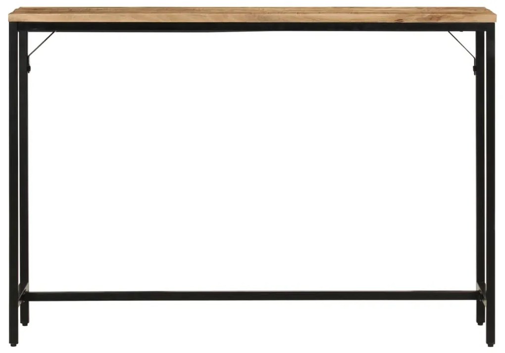 tömör nyers mangófa és vas tálalóasztal 110 x 30 x 75 cm