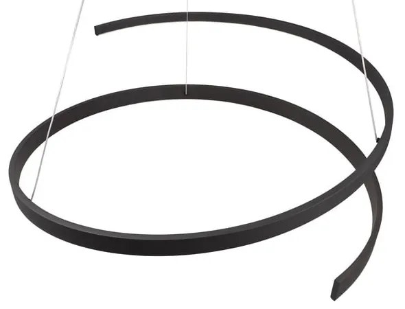 Fekete LED függőlámpa hangvezérléssel-mobil alkalmazás vezérléssel, fém búrával ø 75 cm Cinardi – CINQUE