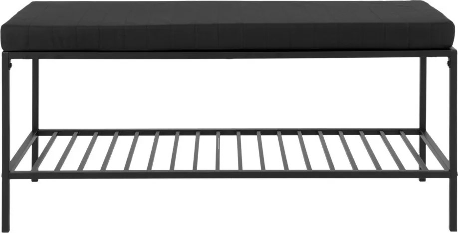 Vita pad, fekete, fekete lábakkal, 100x36x48,5 cm