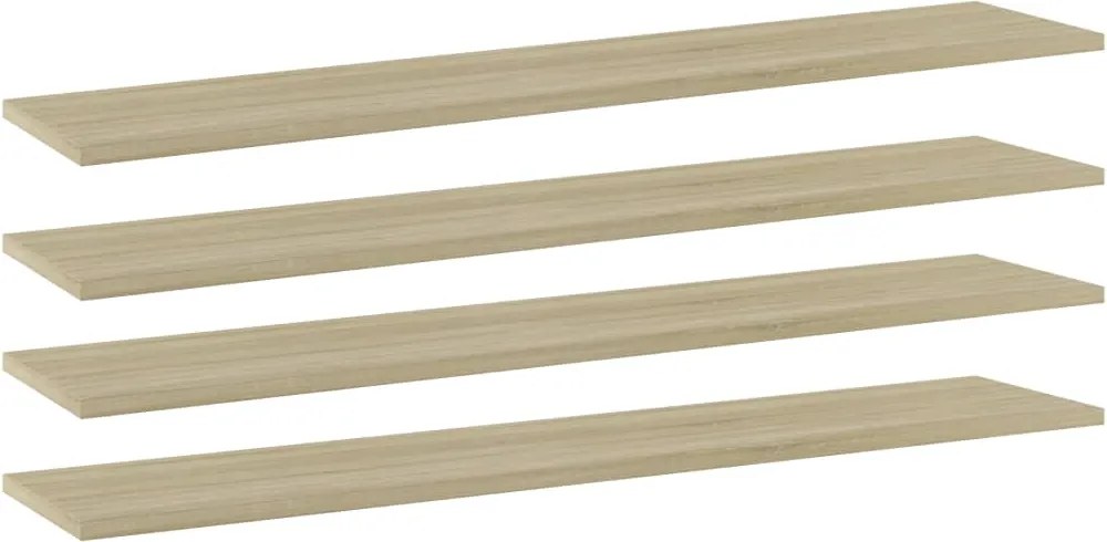 vidaXL 4 db sonoma-tölgy színű forgácslap könyvespolc 100x20x1,5 cm