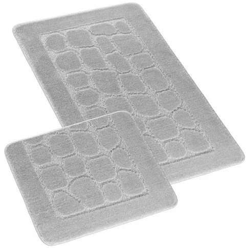 Bellatex Bany fürdőszobaszőnyeg kivágás nélkülCsempe világosszürke, 60 x 100 cm, 60 x 50 cm
