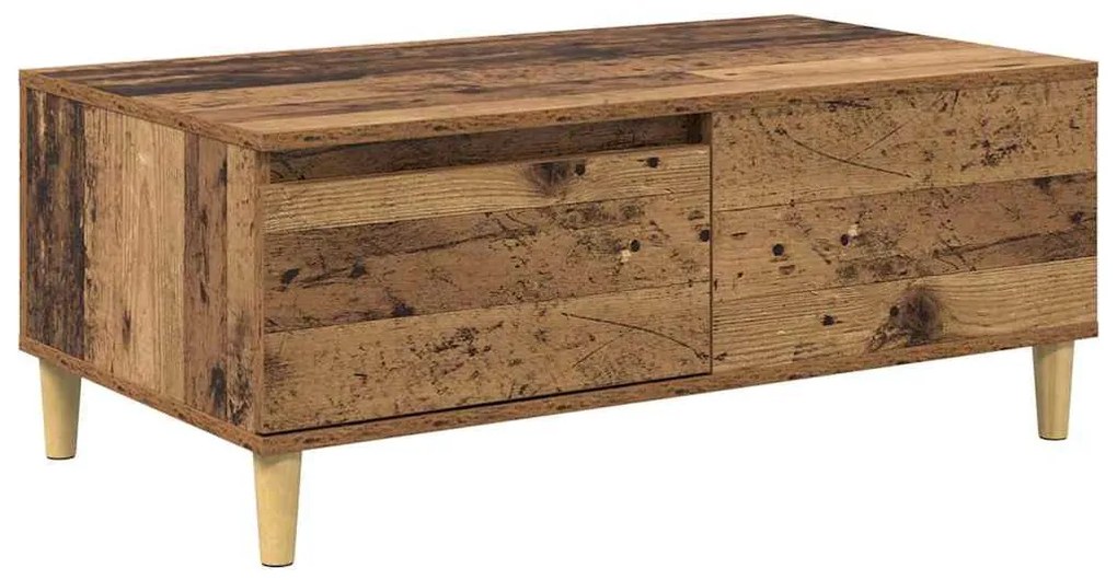 vidaXL Dohányzóasztal fiókkal Öreg fa 90 x 50 x 35 cm Faanyag