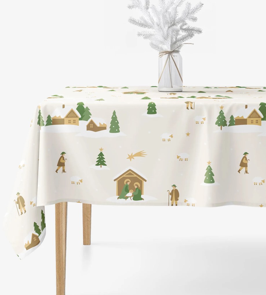 Goldea karácsonyi szögletes terítő 100% pamutvászon - karácsonyi dalok 80 x 80 cm