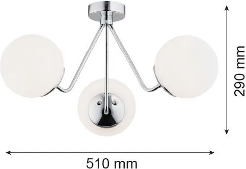 ARGON 1477 TOMAR Glamour Mennyezeti Lámpa Króm, Opál Szőnyeg E27 IP20
