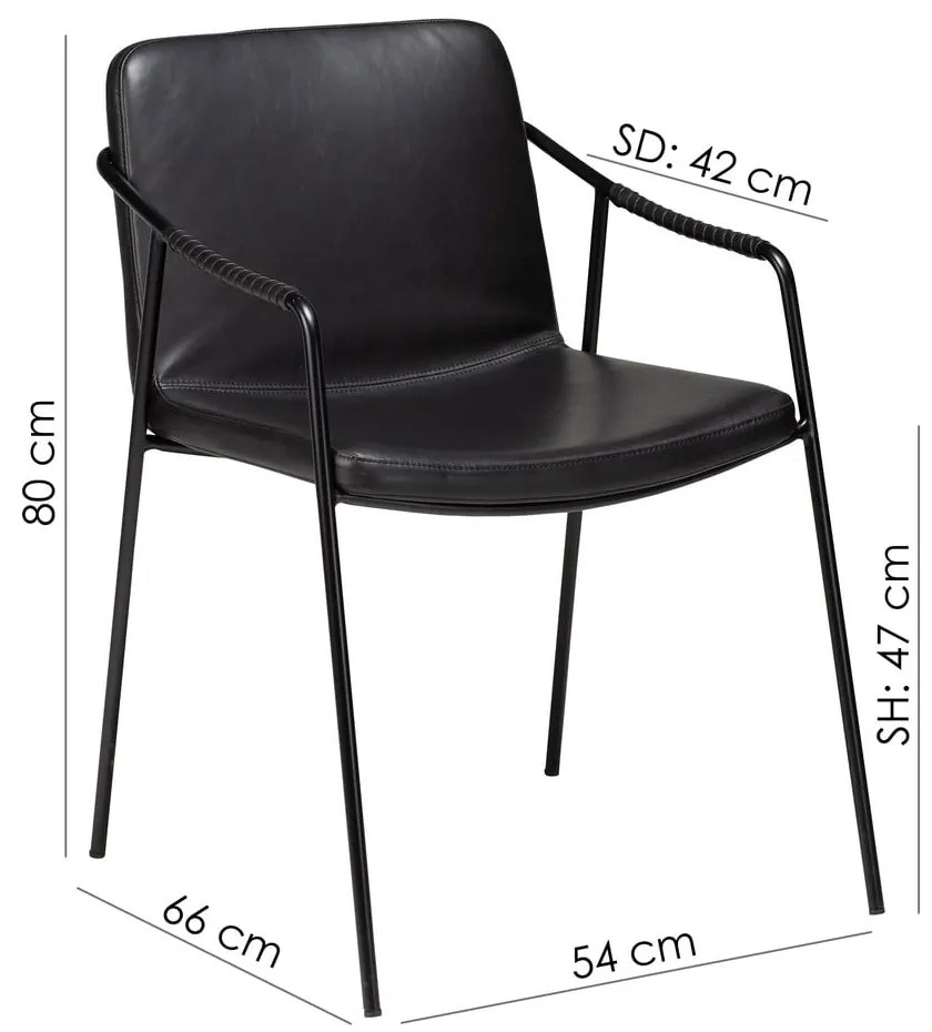 Boto fekete bőrutánzat étkezőszék - DAN-FORM Denmark