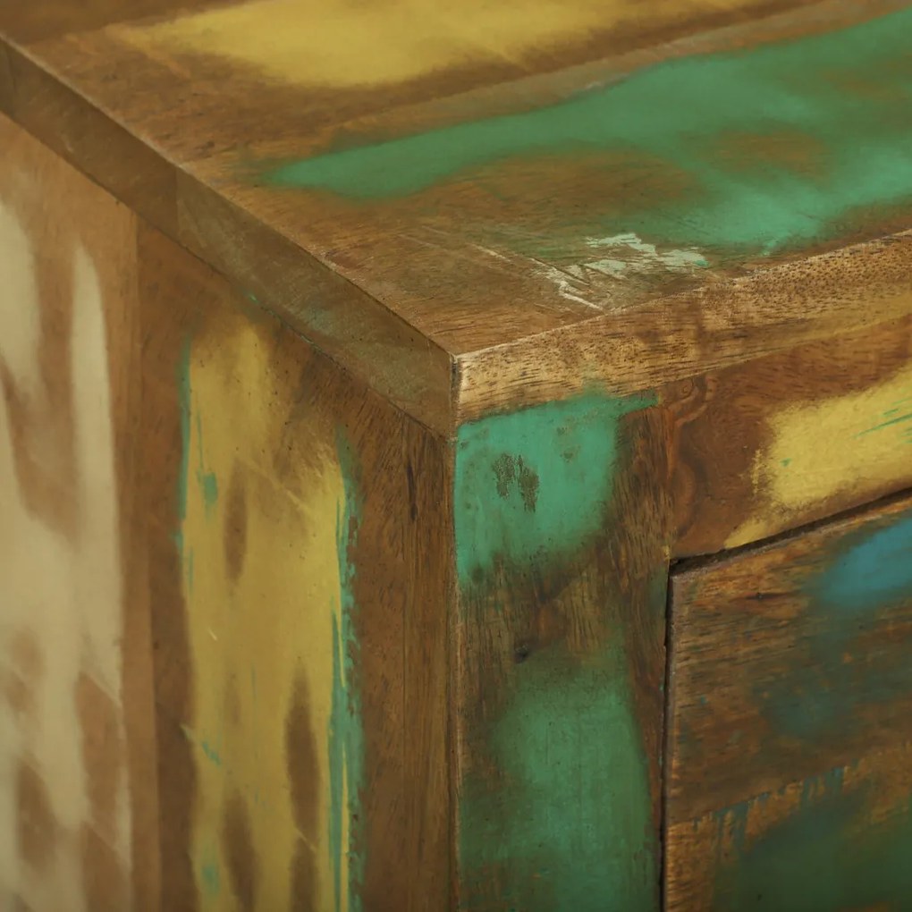 Oldalszekrény 3 Fiókkal 80x30x65 cm Tömörfa Újrahasznosított
