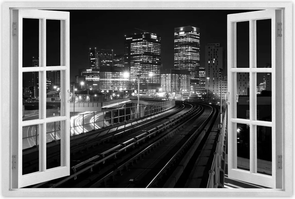 Poszterek 90x60 Felhőkarcolók Fekete-fehér