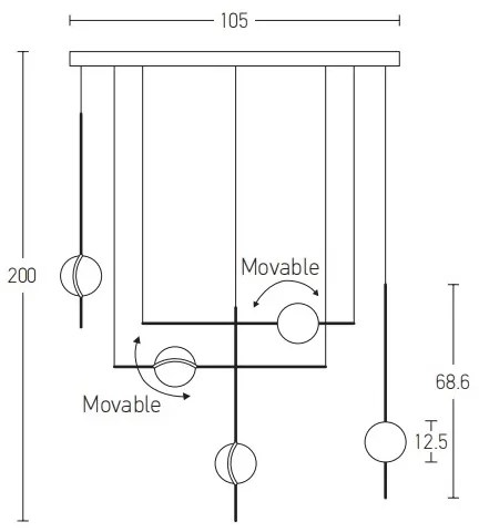 Zambelis 2001 - LED Csillár zsinóron LED/38W/230V