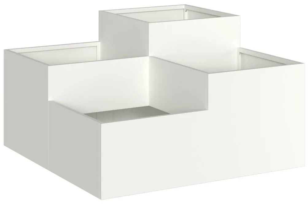 Kerti virágtartó 100x100x48 cm Fehér Acél