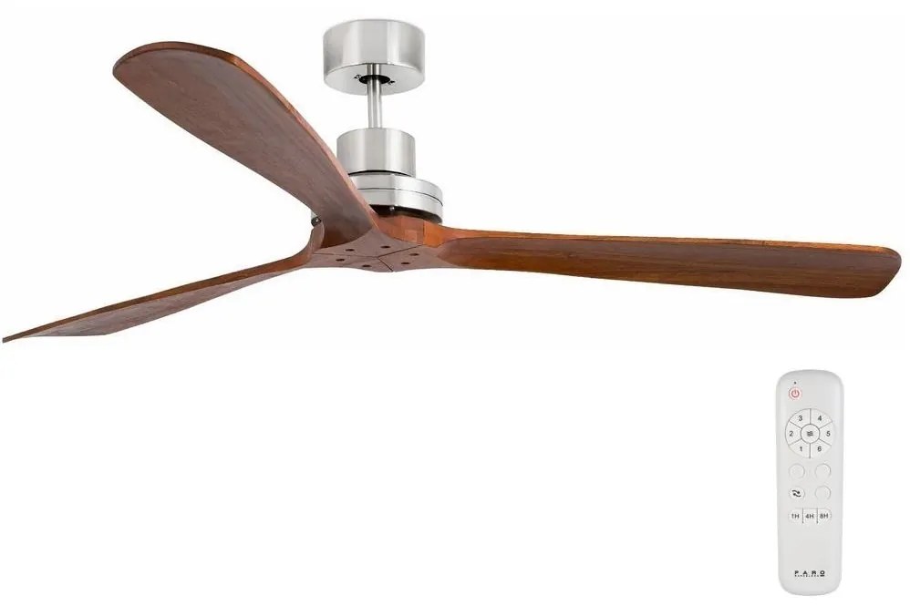 FARO Barcelona FARO 33464DC-Mennyezeti ventilátor LANTAU XL barna/króm d.168 cm+remote irányítás FA33464DC