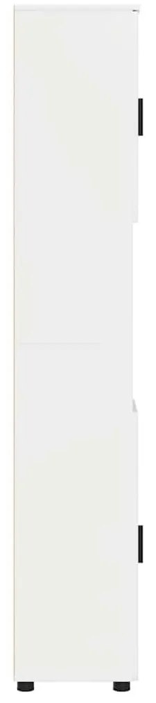 Fürdőszobai magas szekrény Magasfényű fehér 30 x 35 x 192 cm