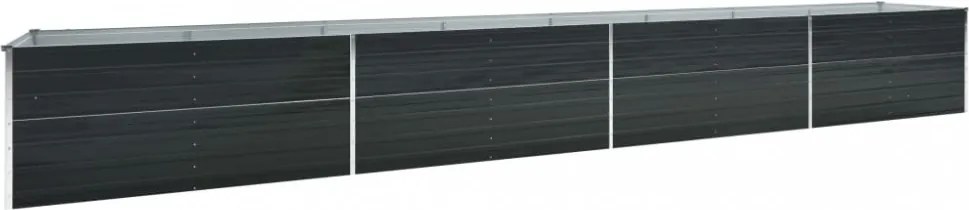 antracitszürke horganyzott acél kerti magaságyás 600x80x45 cm