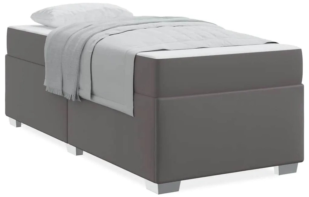 Ágykeret Szürke 90 x 200 cm Műbőr