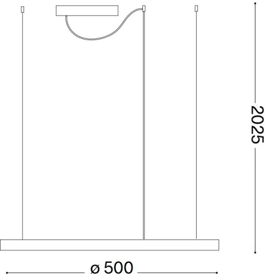 Ideal Lux - ORACLE SLIM kábeles LED-függőlámpa LED/29W/230V 4000K átm. 50 cm fekete