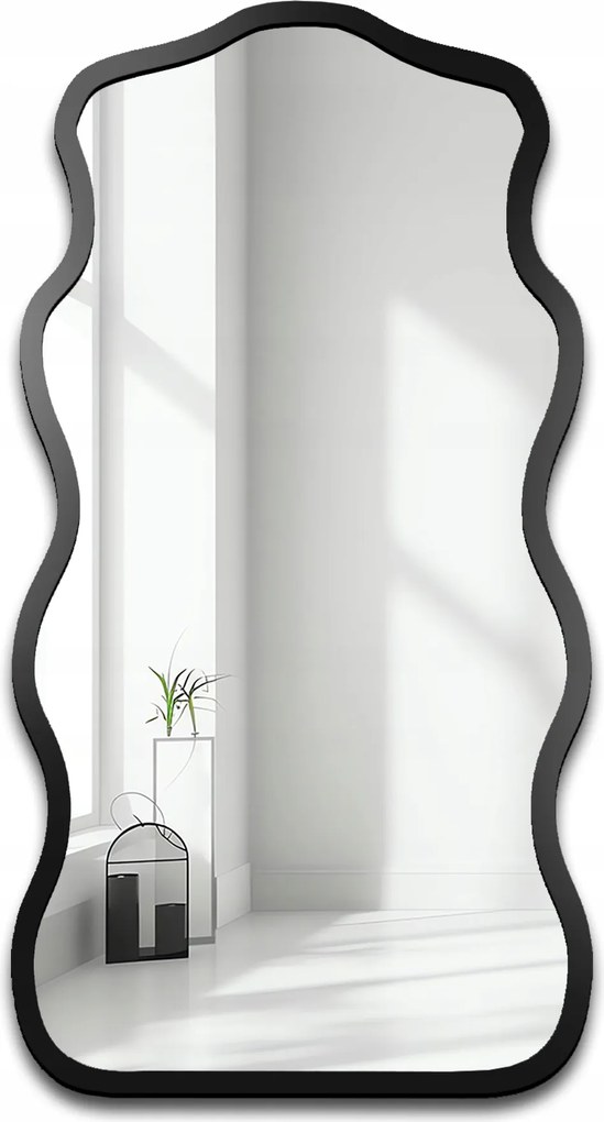 Blobs Nexus fali tükör fekete Mdf keretben 70x132 hullámos