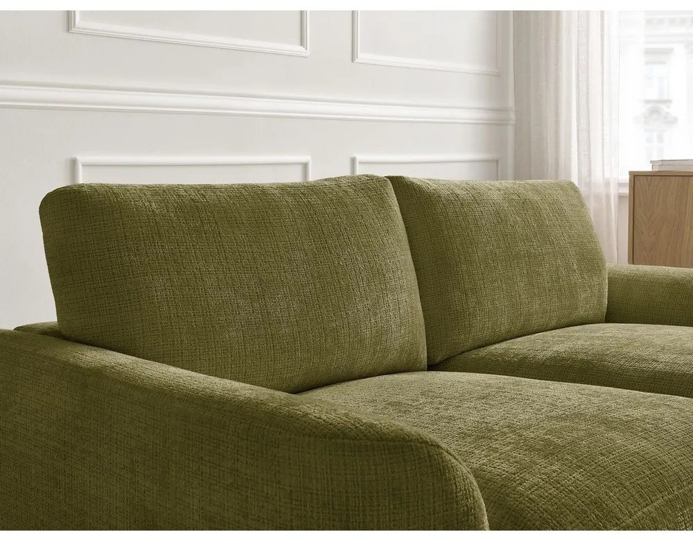 Khaki zsenília sarokkanapé (jobb oldali-heverő résszel) Leonore – Bobochic Paris