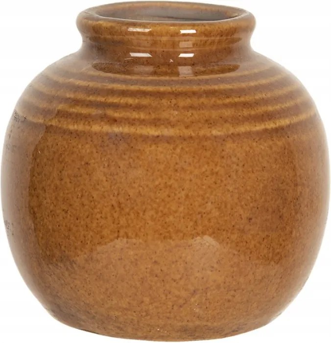 Barna mázas váza 8x8 cm