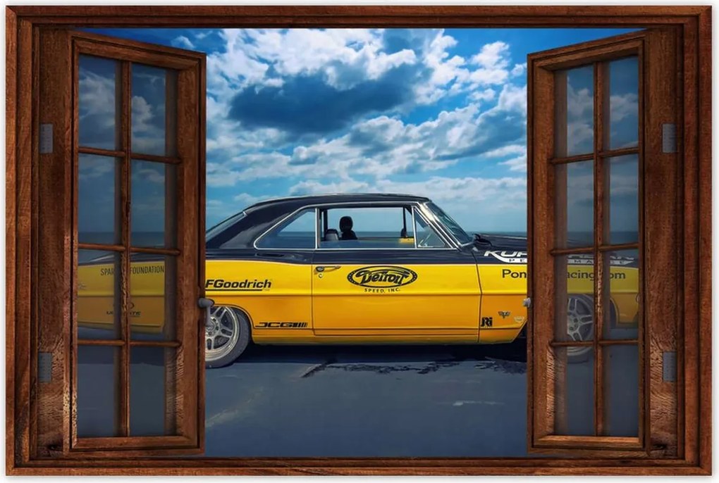 Poszter 60x40 Sárga Chevy Nova Ss