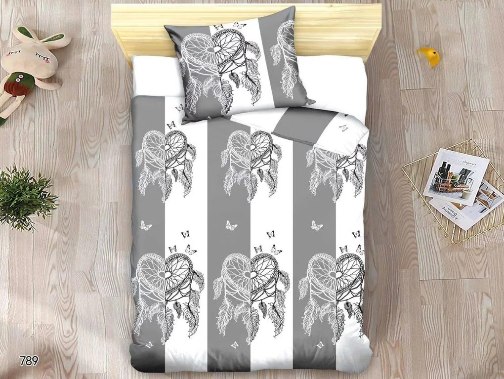 Mikroszálas ágyneműhuzat TIRSO szürke-fehér Ágyneműhuzat mérete: 70 x 90 cm | 140 x 220 cm