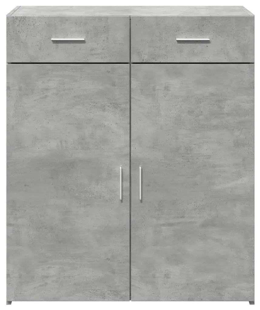 betonszürke szerelt fa tálalószekrény 80 x 42,5 x 93 cm