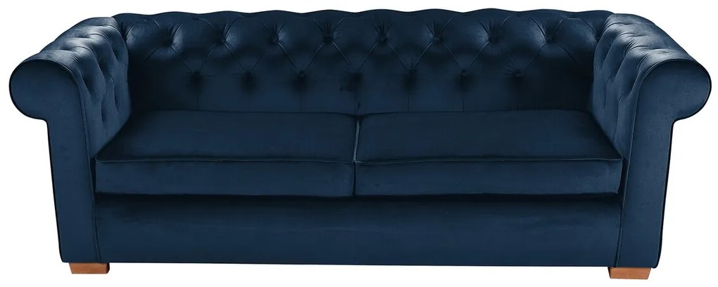 Oxford Chesterfield Kihúzhatós kanapé, 88x216x75 cm, 3 személyes, sötétkék