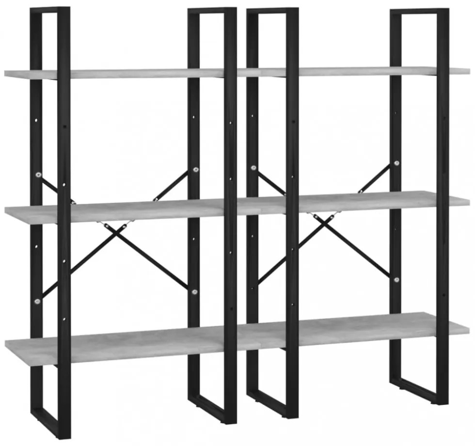 betonszürke szerelt fa tárolópolc 60 x 30 x 210 cm