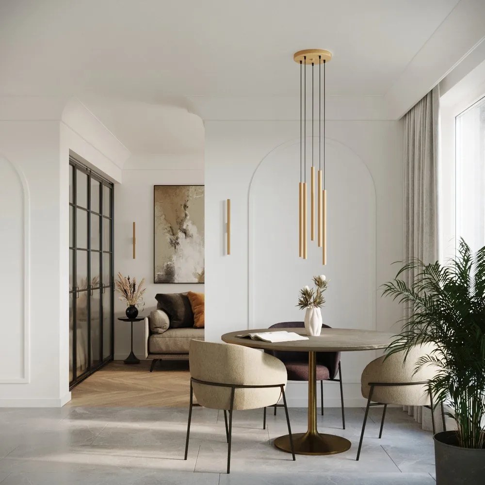 Aranyszínű fali lámpa ø 2,5 cm Fideus – Sollux