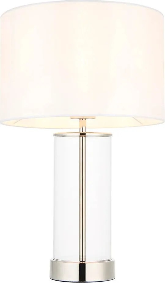 Endon glamour modern asztali lámpa lessina fehér nikkel átlátszó end102674