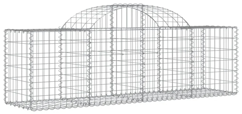 4 db íves horganyzott vas gabion kosár 200x50x60/80 cm