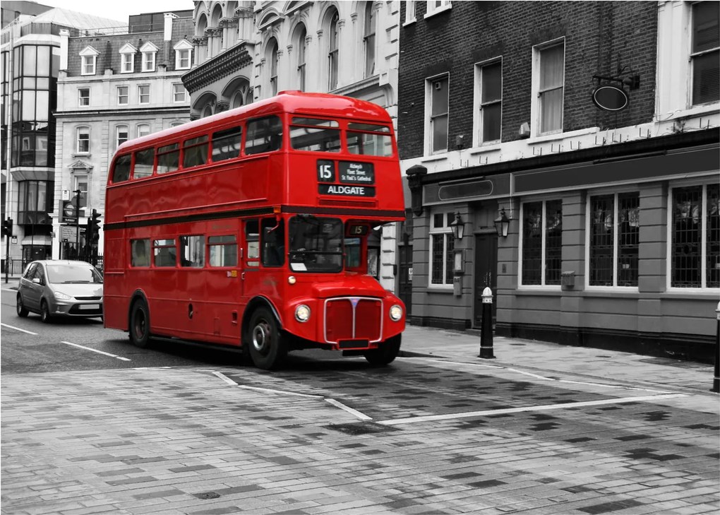 Üveg kép - London busszal (70x50 cm)