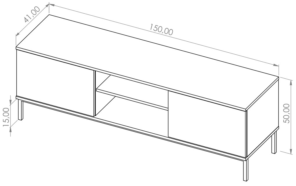 TV asztal Quebec 2D (hikori-fa). 1051876