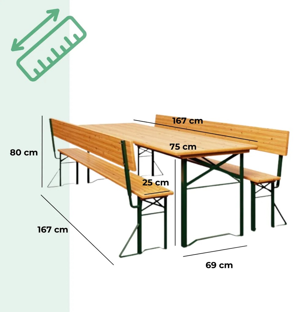 PRAKTIK sörpad készlet háttámlával, 170cm, barna Jurhan
