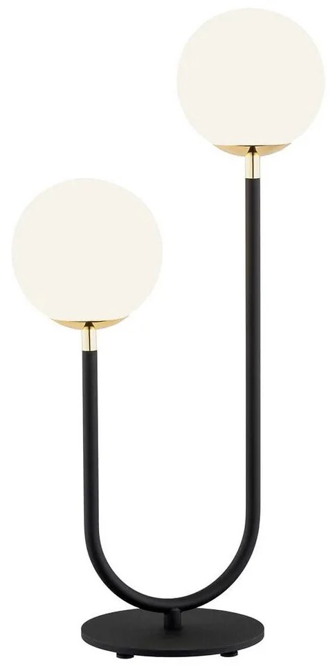 Argon 7072 - Asztali lámpa FERRONE 2xE14/7W/230V fekete/fehér/arany