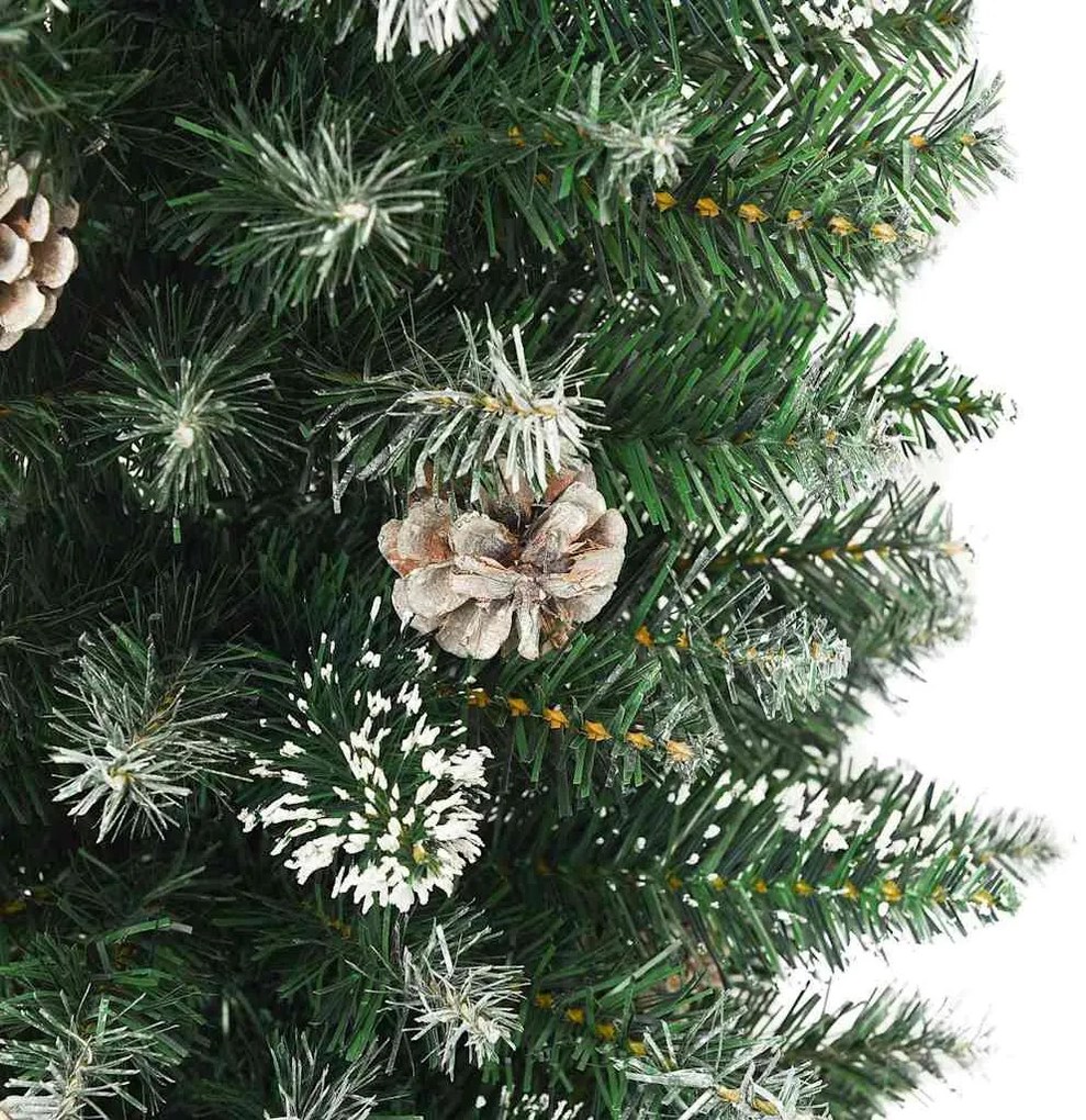 Mű Karcsú Karácsonyi Fa 300 LED-del Zöld és fehér 180 cm